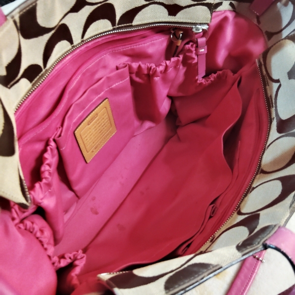 Vtg Y2K Authentic Coach Classic Monogram Barbiecore/Pinkcore Large Tote - Picture 11 of 16